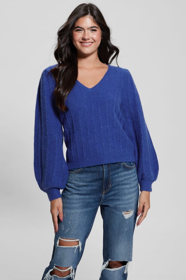 Madeline Textured V-Neck Sweater