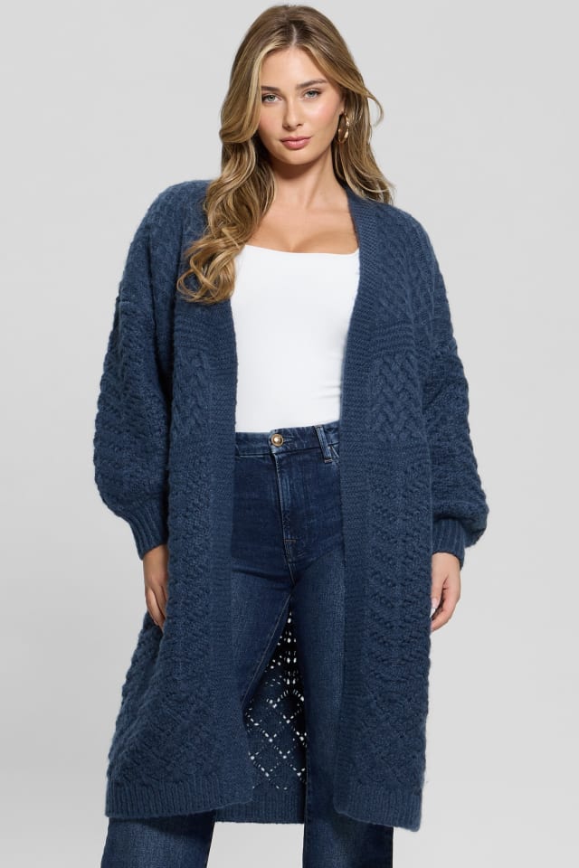 【インディゴブルー(MBL)】GUESS カーディガン (W)LADIES' Knit Cardigan ≪人気の春夏≫【SALE/50%OFF】GUESS JEANS GUESS JEANS カーディガン
