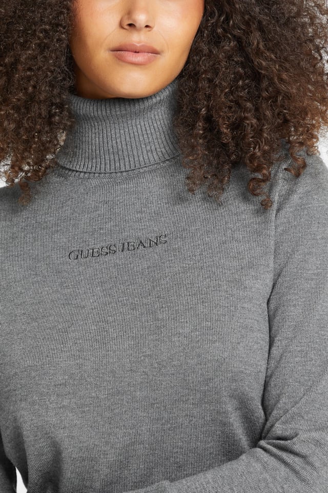 Silk and Wool-Blend Turtleneck Logo Sweater