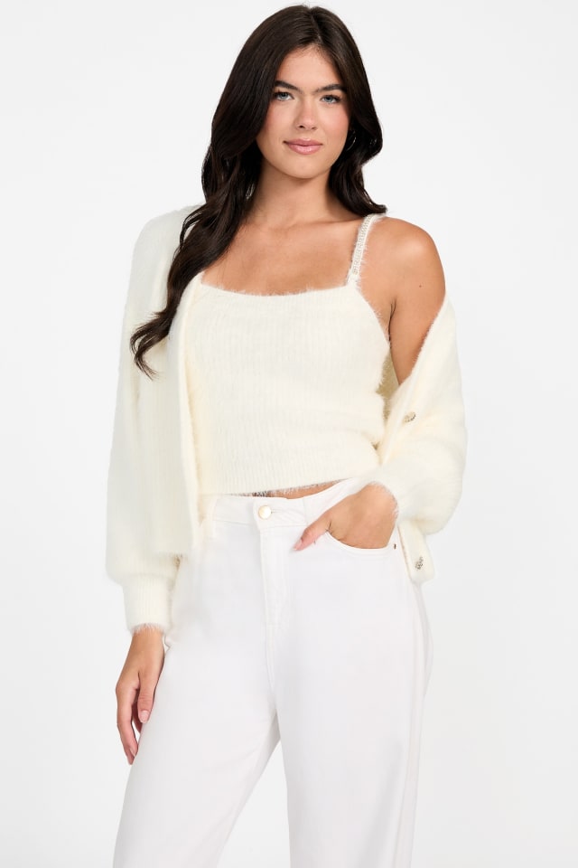 GUESS® Keyla Fuzzy Sweater Crop Cami Women