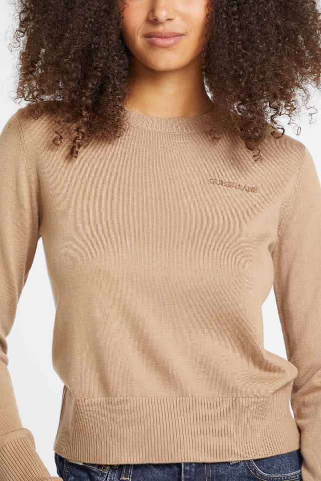 Silk and Wool-Blend Crew Logo Sweater