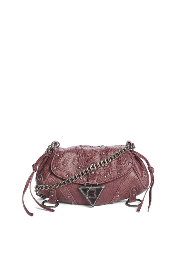 crackled leather mini fashion bag