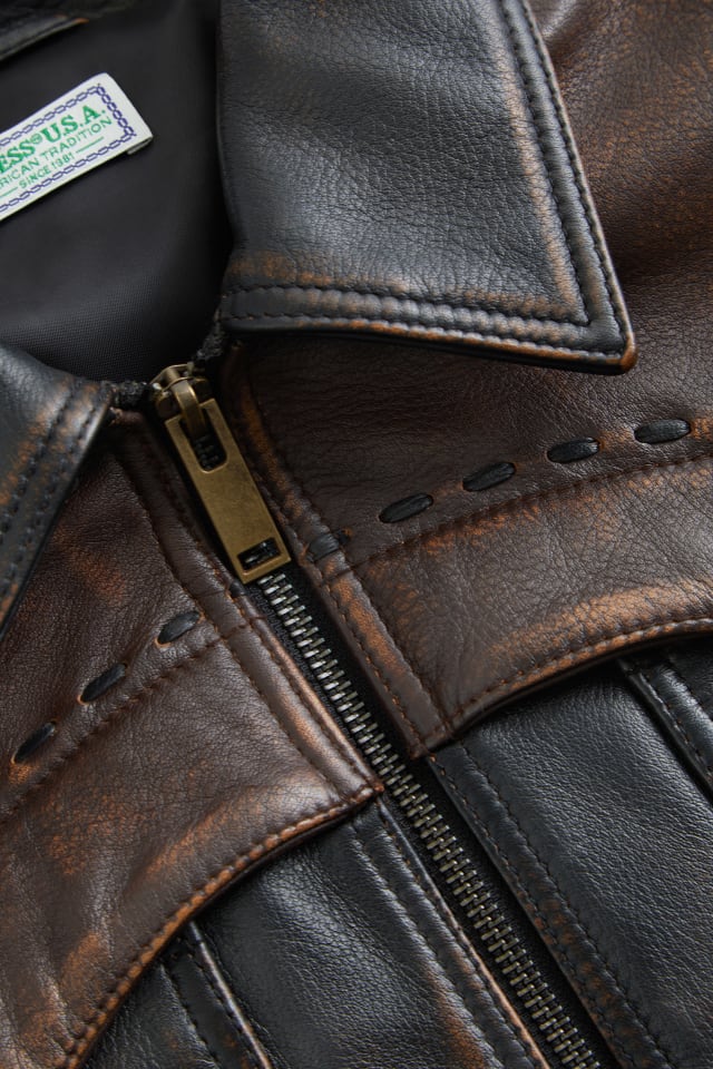 GUESS® colorblock leather jacket