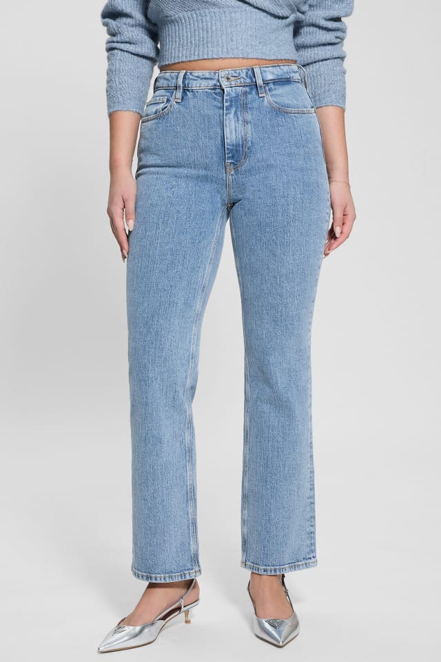 【ブルー(ENLI)】GUESS デニムパンツ ジーンズ (W)80S Straight Split GUESS JEANS G16 Straight デニムパンツ ストレートジーンズ | GUESS