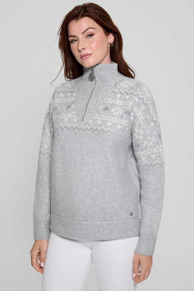 ぺんぎん GUESS® Half-Zip Wool-Blend Pullover Sweater