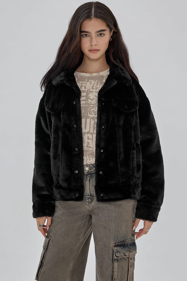 GUESS® GUESS Originals Oversized Fur Jacket