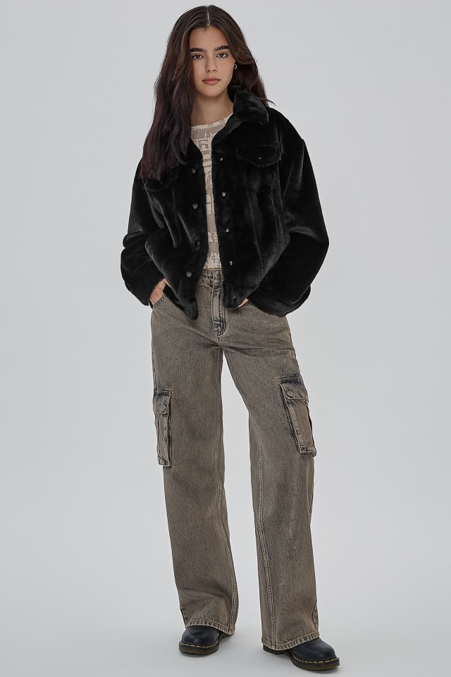 GUESS Originals Oversized Fur Jacket Women | GUESS Jeans®