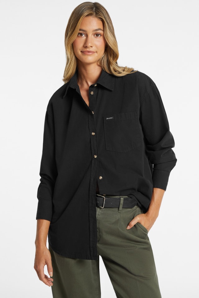 GUESS Oversized Long-Sleeve Pocket Shirt