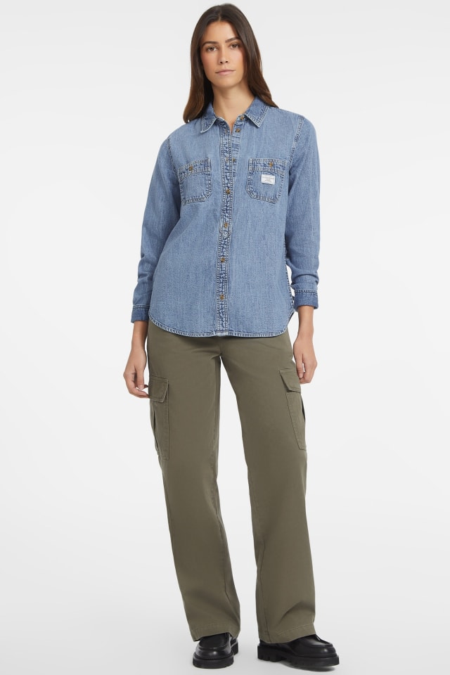 GUESS® Classic Long-Sleeve Denim Shirt Women