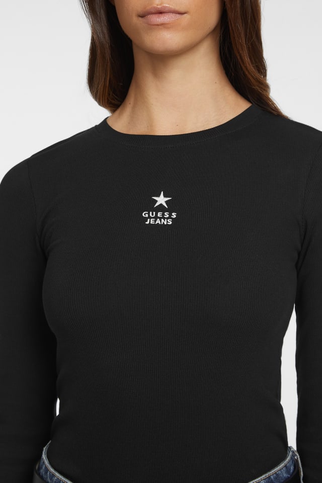 Slim Rib-Knit Star Tee