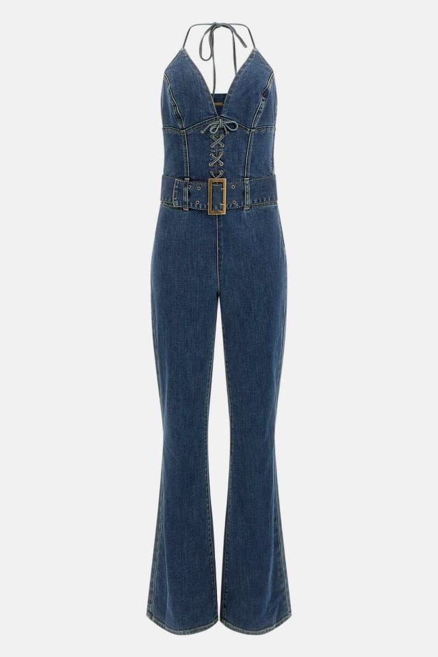 GUESS® Eco Rebel Halter Denim Jumpsuit Women