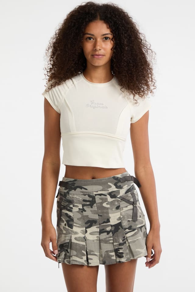 GUESS Originals Eco Raw Edge Rhinestone Tee