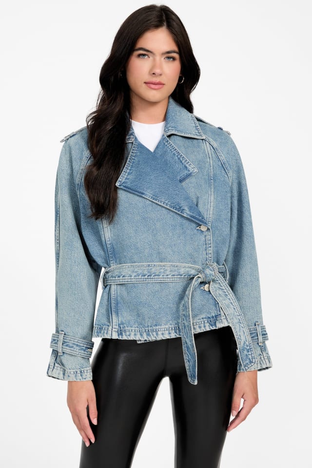 【インディゴブルー(F7WL)】GUESS デニムジャケット (M)Herringbone Zip Denim Jacket BILLY Jacket デニムジャケット | GUESS(ゲス) JAPAN 公式オンライン