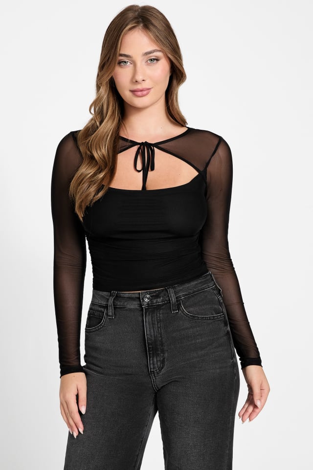GUESS® Eco Lauryn Tied Mesh Top