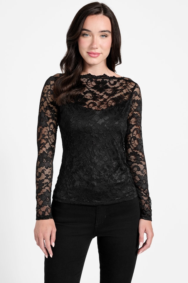 G tech magnet under lace tops ブラック Negative | Eyelet Lace Island Shirt in Black