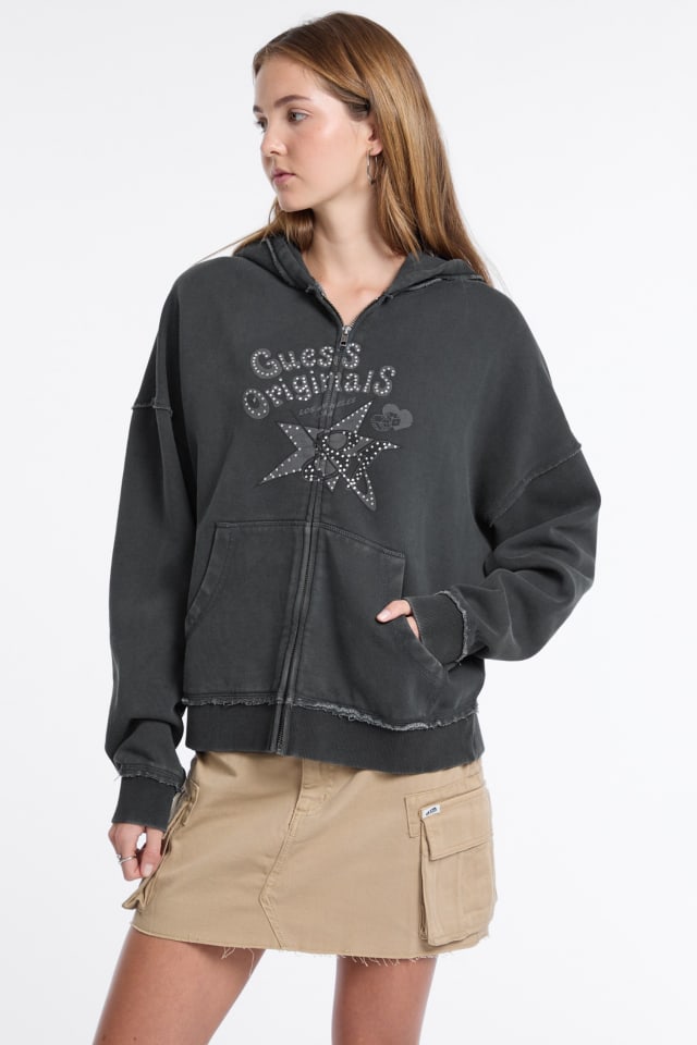 【ブラック(JTMU)】GUESS Originals パーカー レディース (W)Corset Hoodie GUESS｜GUESS Originals パーカー レディース (W)Corset Hoodie