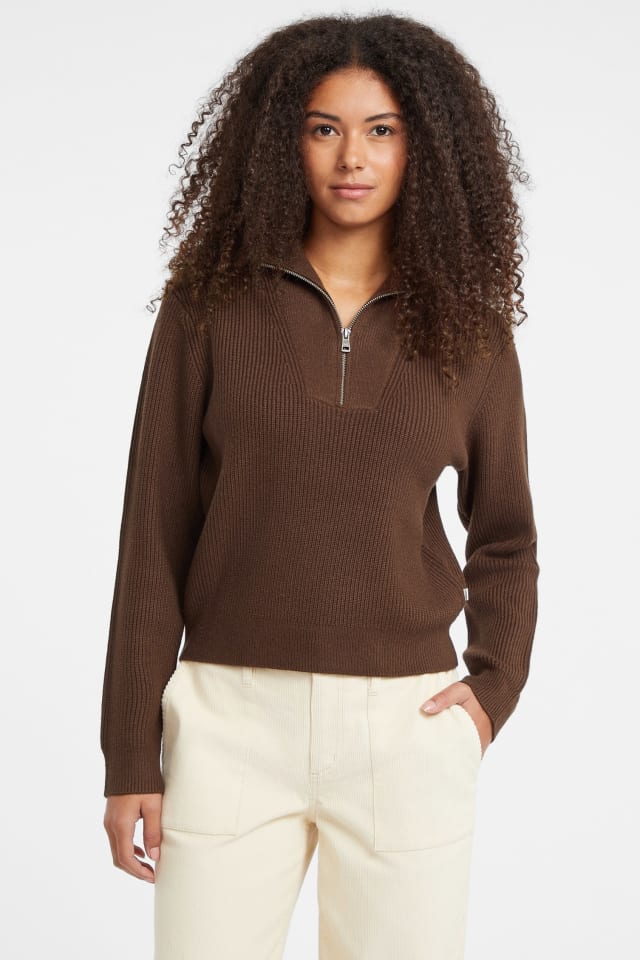 Half-Zip Ribbed Sweater