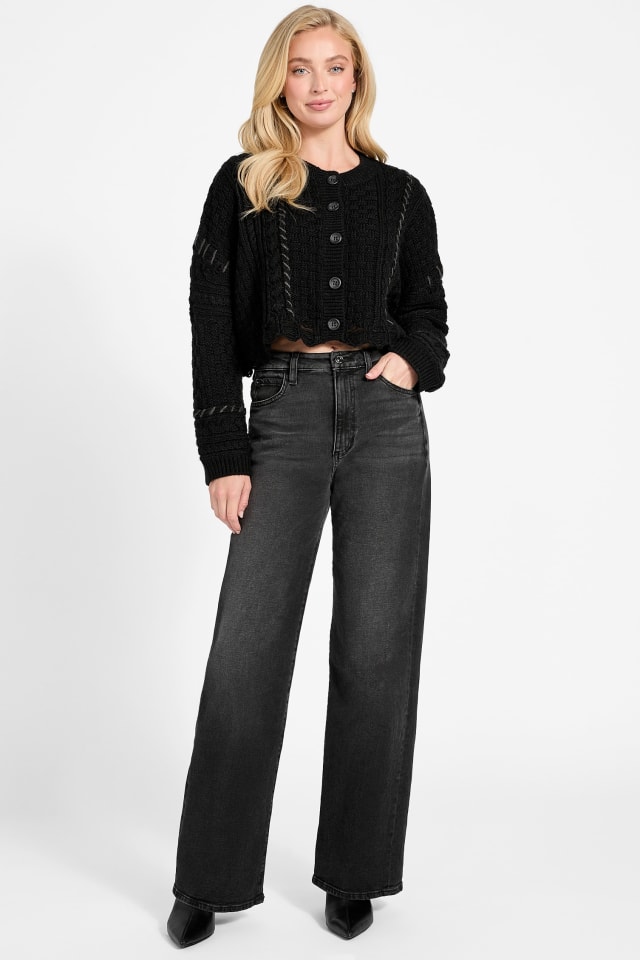 ※Kuuga0307 GUESS® Kaori Wool-Blend Stitched Cardigan Women