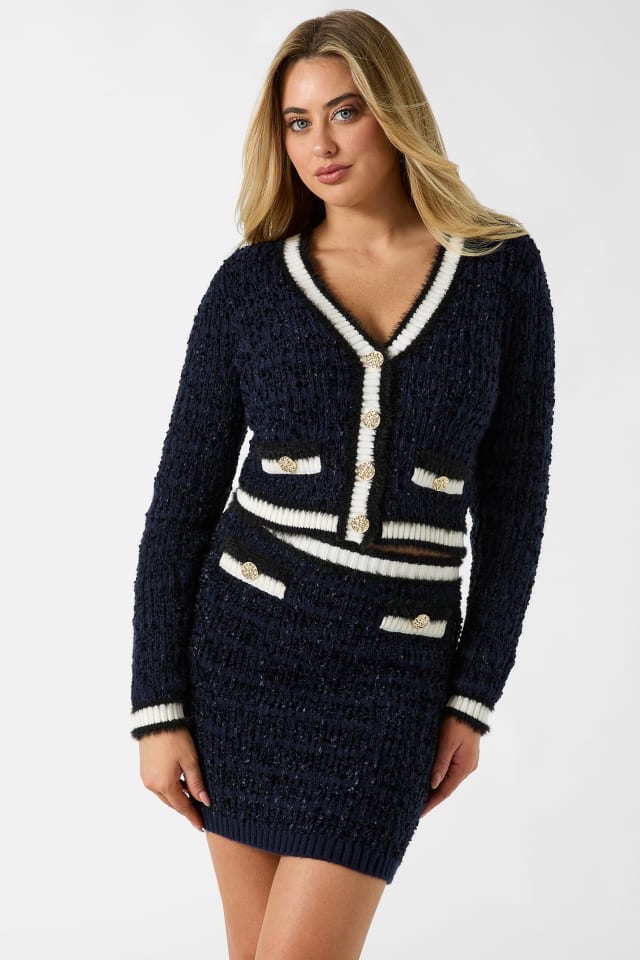 Textured knit cardigan