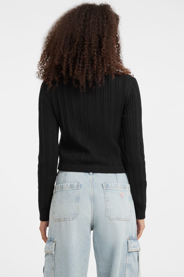 Half-Zip Cable-Knit Crop Sweater Women | GUESS Jeans®