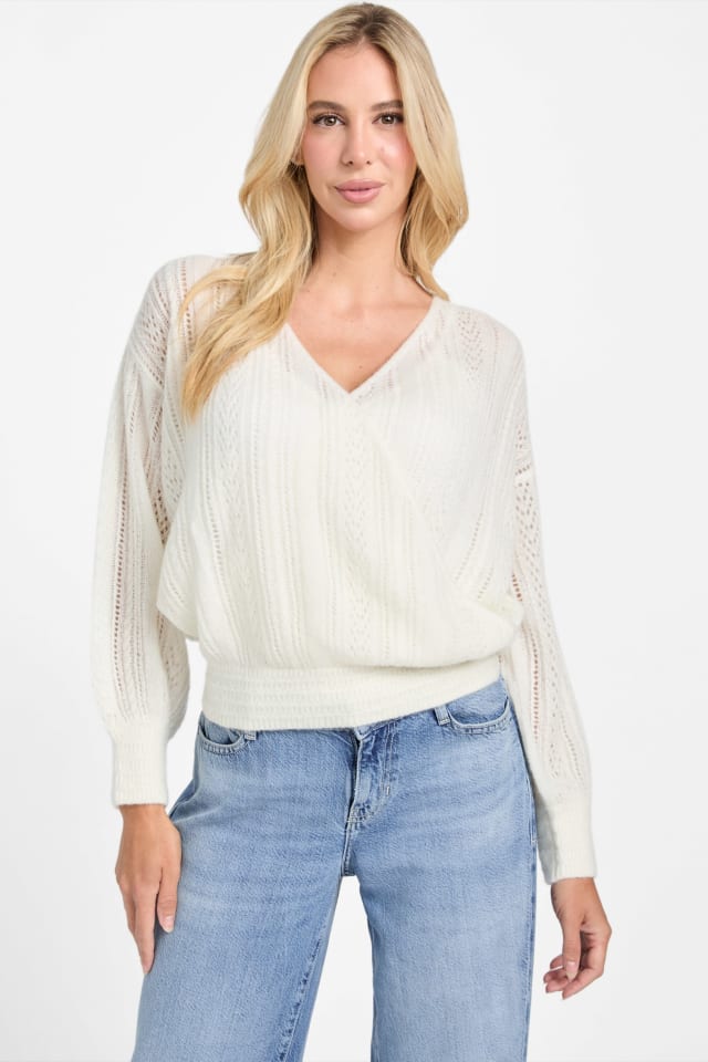 Izabella Wool-Blend Surplice Sweater