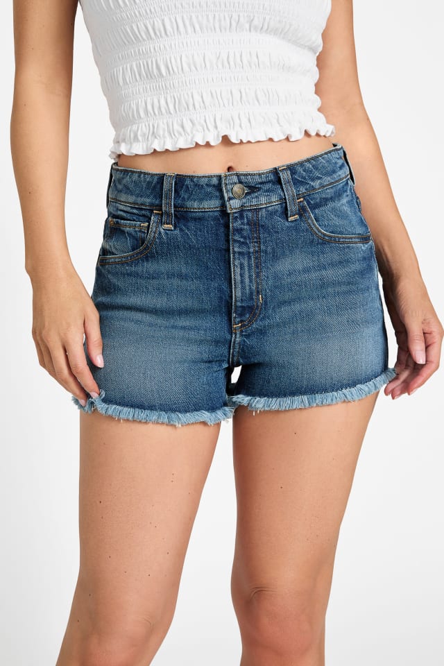 【インディゴブルー(MBL)】GUESS デニム ショートパンツ (W)LADIES' Denim Shorts GUESS® Vintage Denim Shorts