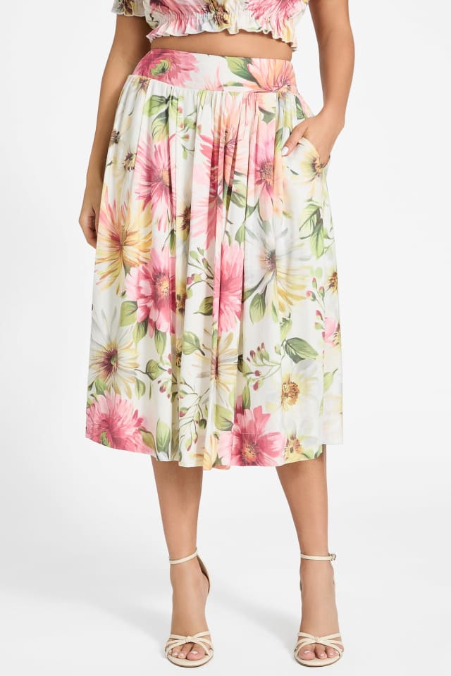 Eco Elodie Floral Midi Skirt