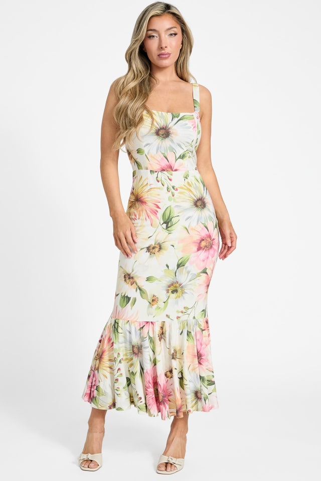 Robe midi &eacute;co Fleur