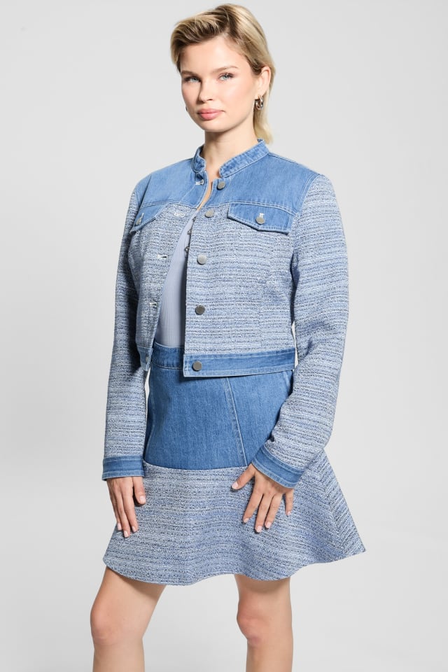 Veste en tweed et denim Elsie