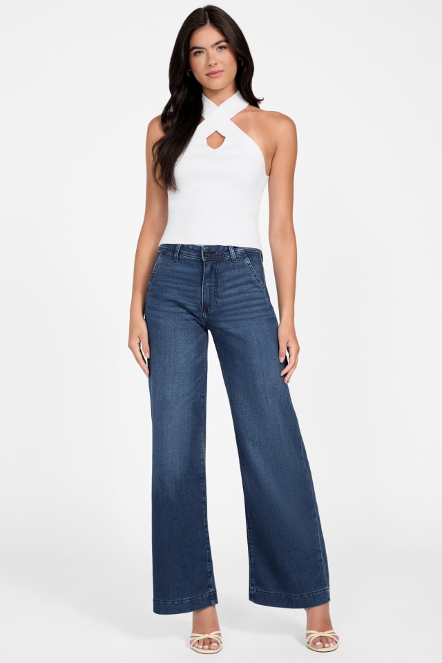 ゆかネイビーM GUESS® Eco Zoya Wide-Leg Jeans Women