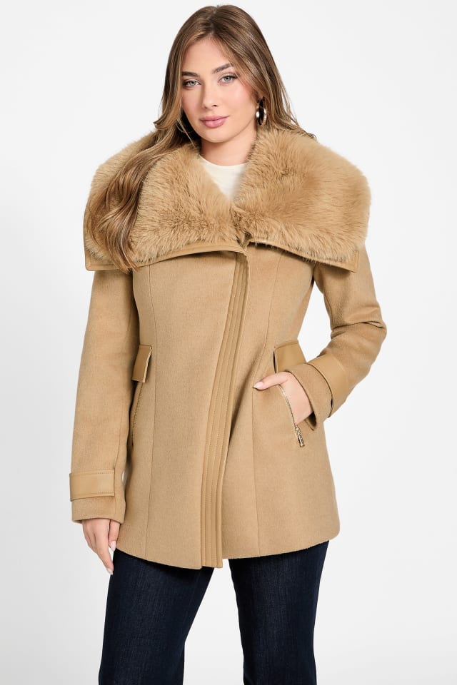 Lilia Faux-Fur Collar Coat