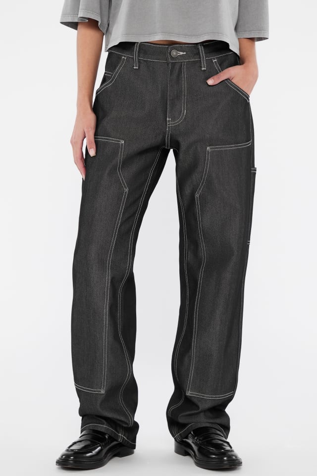 【グレー(GHB1)】GUESS Originals デニムパンツ (W)Zip Carpenter Pants GUESS® GUESS Originals Metallic Zip Carpenter Jeans