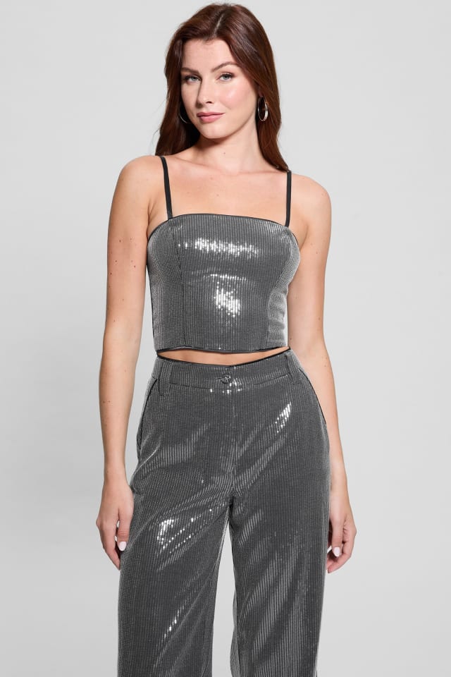 GUESS® Cassia Sequined Bustier Top