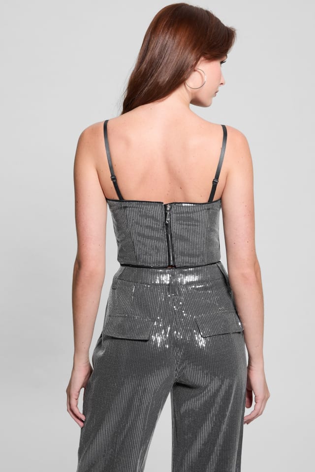 GUESS® Cassia Sequined Bustier Top Women