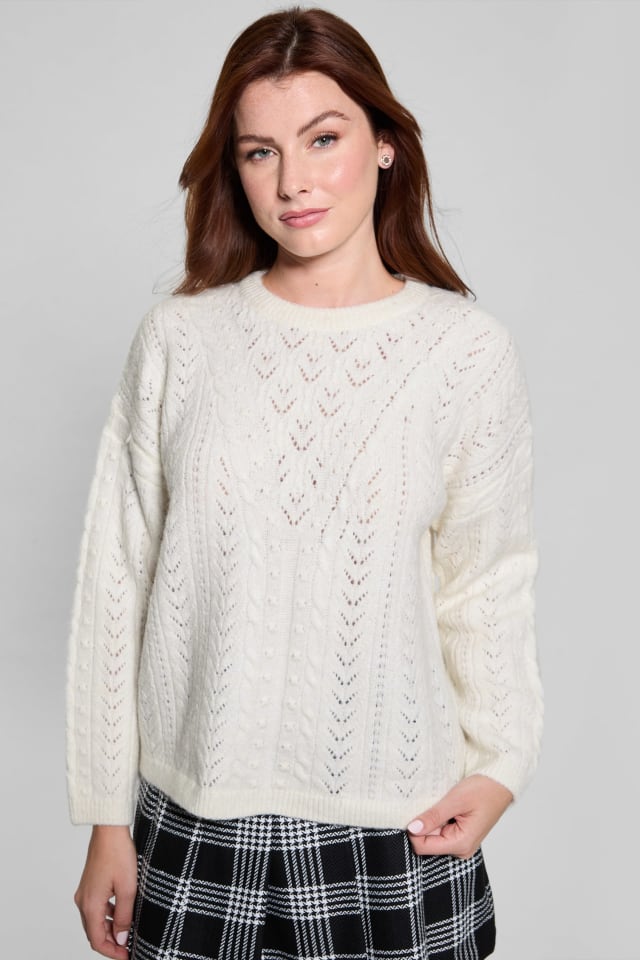 GUESS® Sylvie Alpaca-Blend Pointelle Sweater