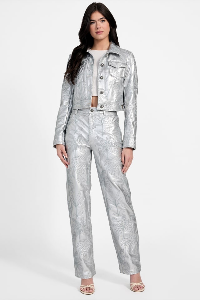 GUESS® Clelia Faux-Leather Embroidered Pants Women
