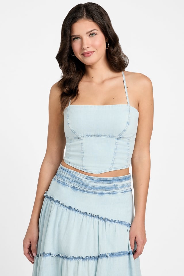 GUESS® Niki Denim Crop Top