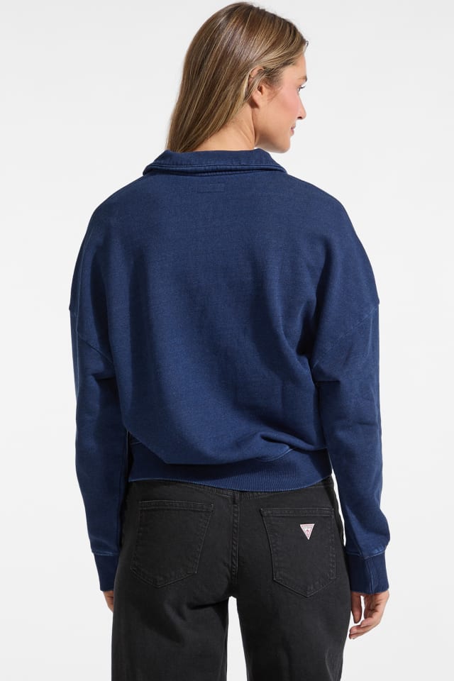 Dark Indigo Half-Zip Sweatshirt Women | GUESS Jeans®