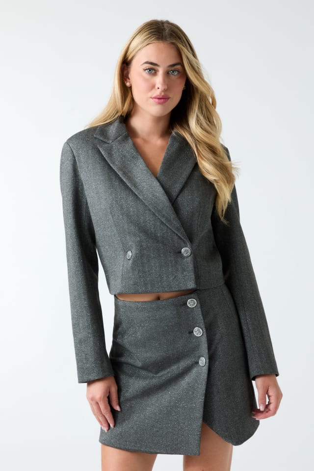 GUESS® Cropped double breasted blazer Women