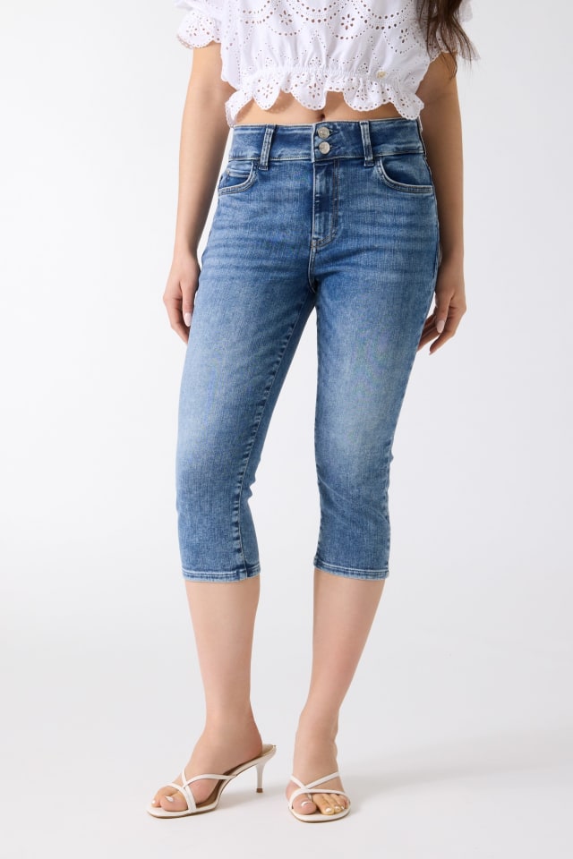 【インディゴブルー(GOHD)】GUESS Originals デニムパンツ ストレートジーンズ (W)Capri Denim Pants インディゴブルー(GOHD)】GUESS Originals デニムパンツ ストレート