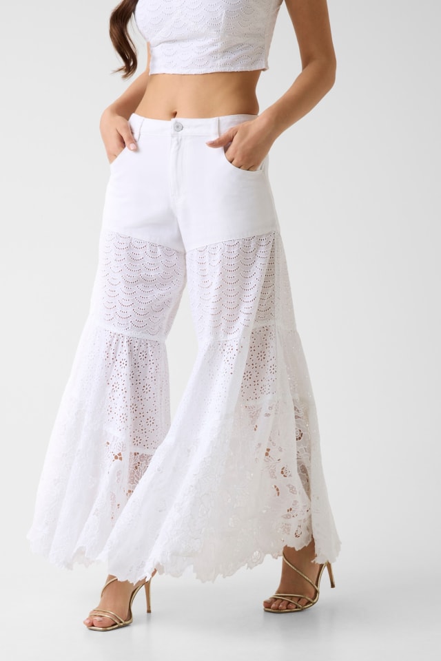 GUESS® Wide-Leg Lace Jeans Women
