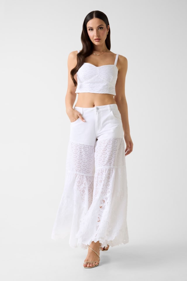 GUESS® Wide-Leg Lace Jeans Women