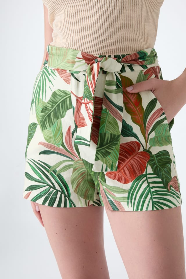 GUESS® Linen-blend printed shorts Women