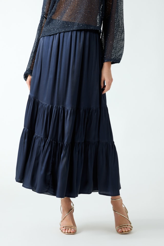 Pleated maxi skirt