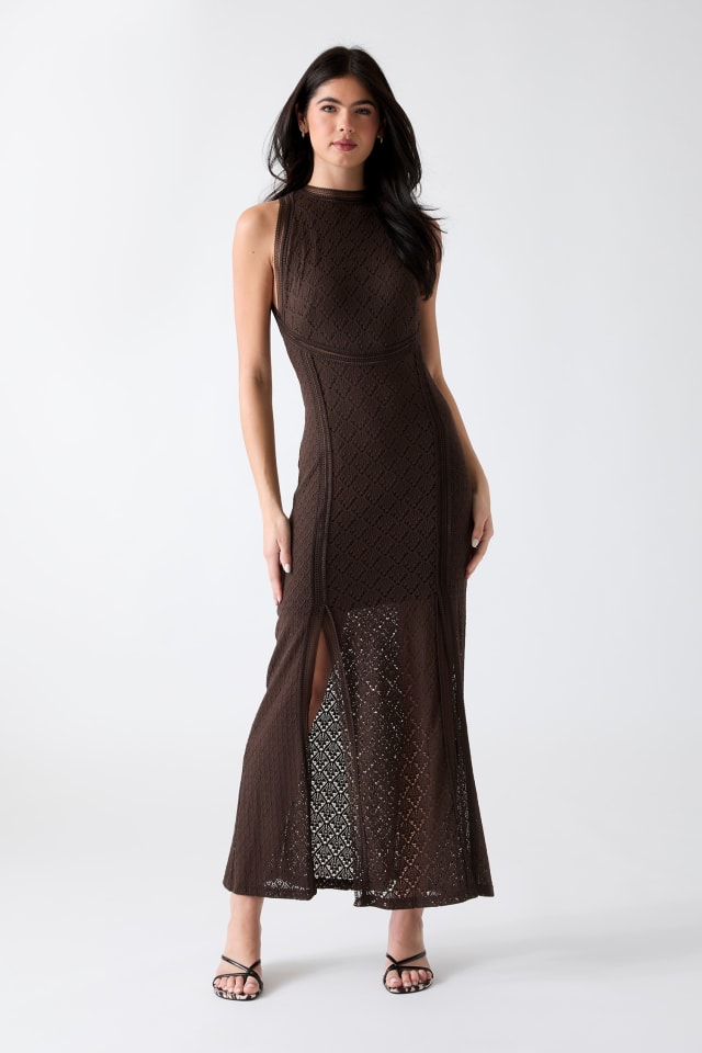 Guess Evening Dress 'NEW LIZA' female brown plain colored size M