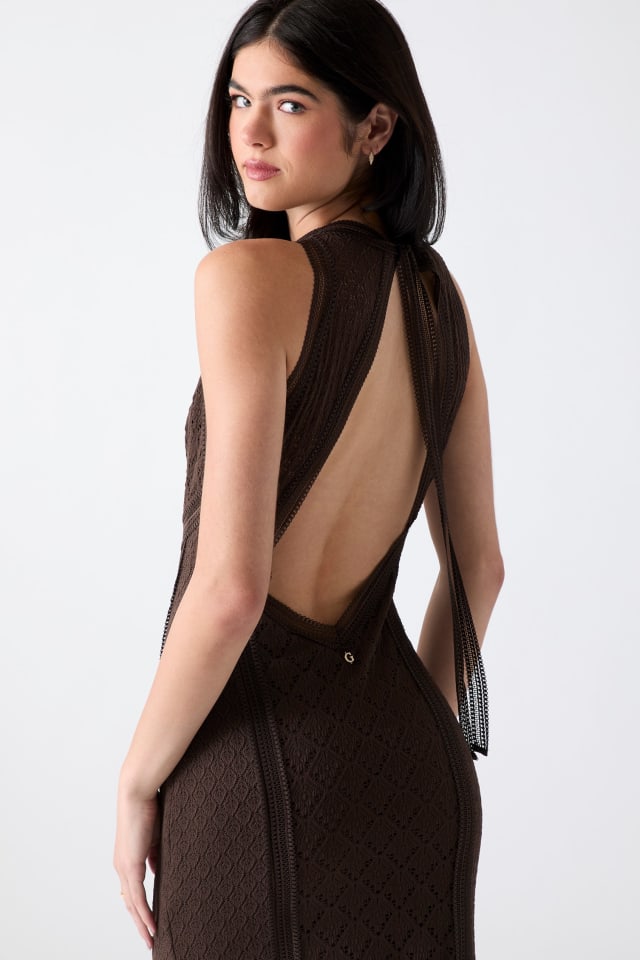 guess brown dress Guess LENA LONG DRESS - Jersey dress - espresso brown/light brown