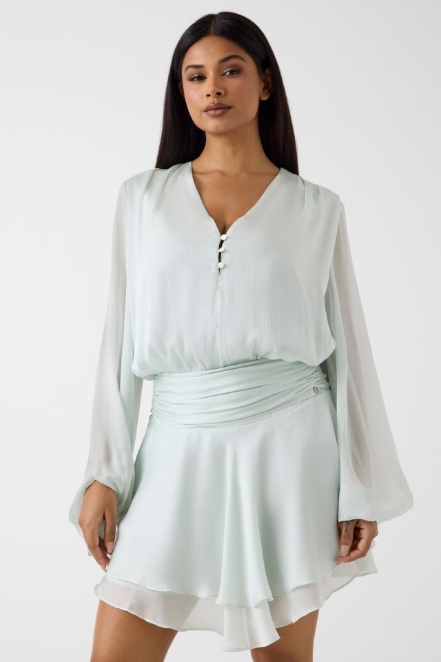 Chiffon Ruffled Mini Dress