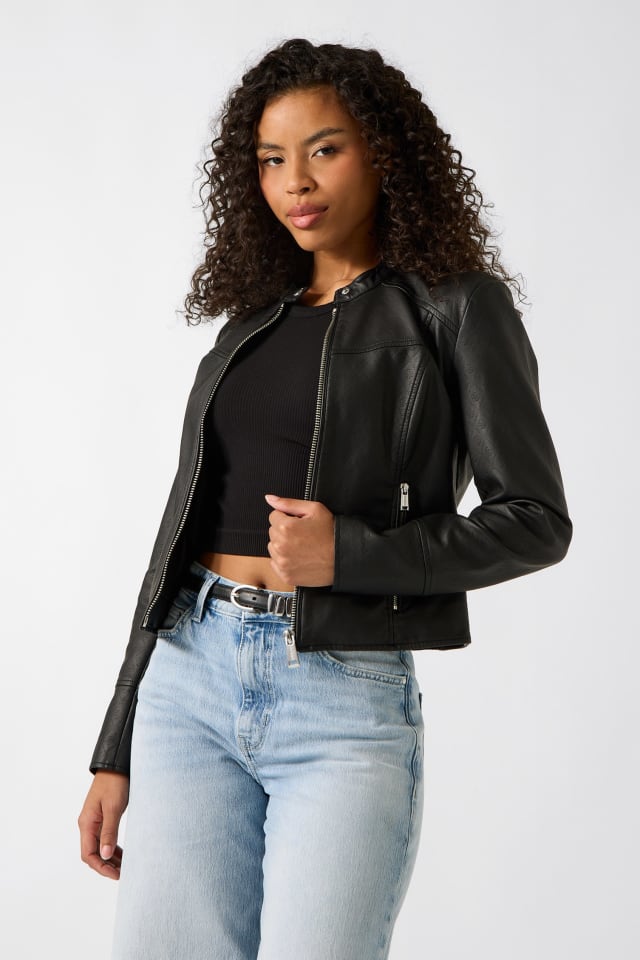 GUESS® Quattro G Faux-Leather Biker Jacket