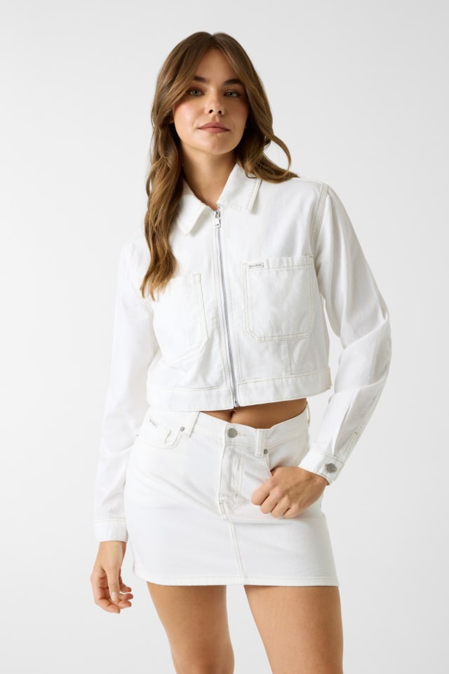 GUESS® Full-zip trucker jacket