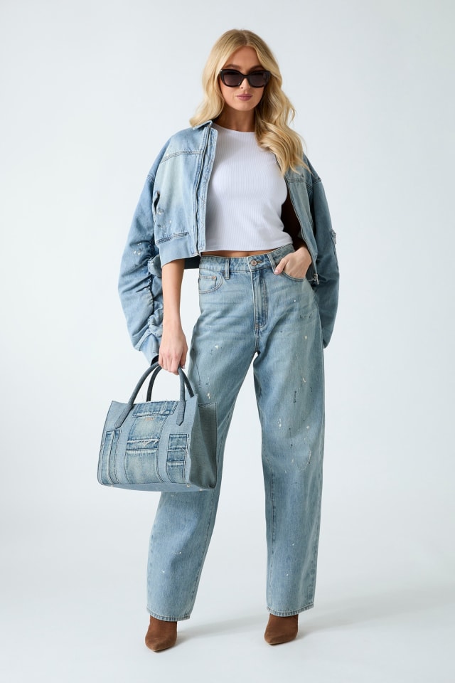 GUESS® Denim bomber jacket Women